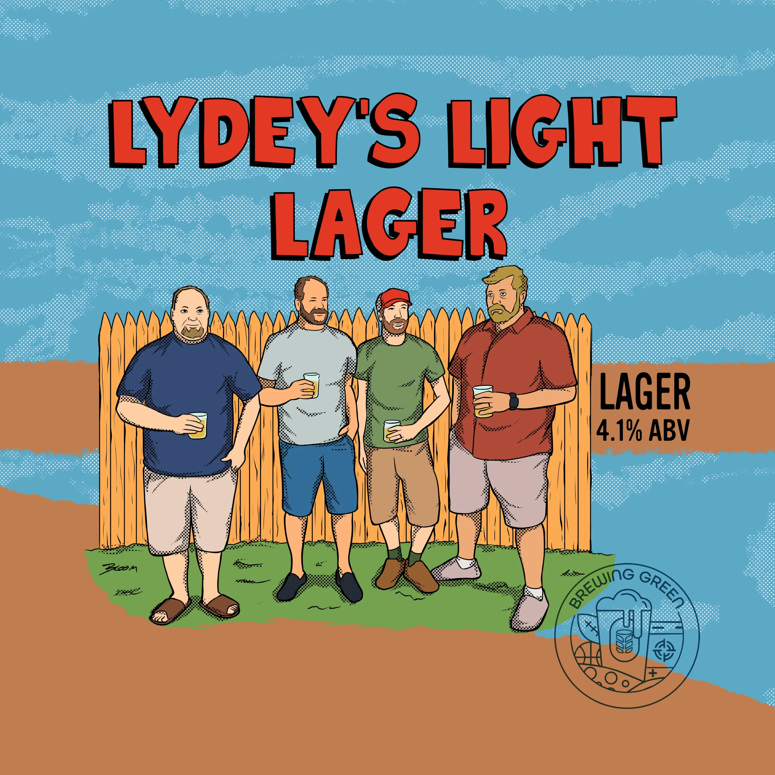 Artwork for lydey's light lager at the brewery in bowling green