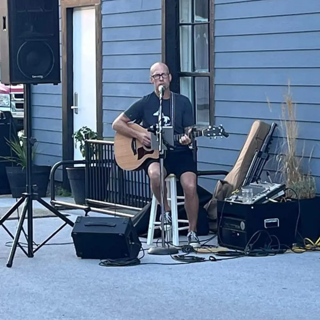 live music by chris dilbone on the patio at our local brewery in bowling green